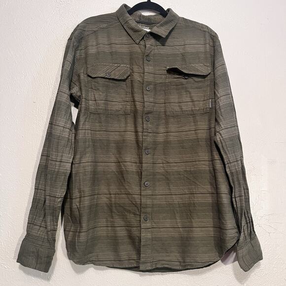 Columbia Sportswear Company Green Striped Long Sleeve Button‎ Down Shirt Size L - Picture 1 of 6